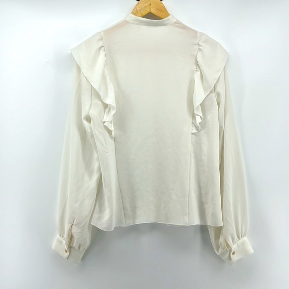 NEW ARITZIA WILDRED Panthere Ruffled Blouse Oak Size Small MSRP $110 - Picture 5 of 13